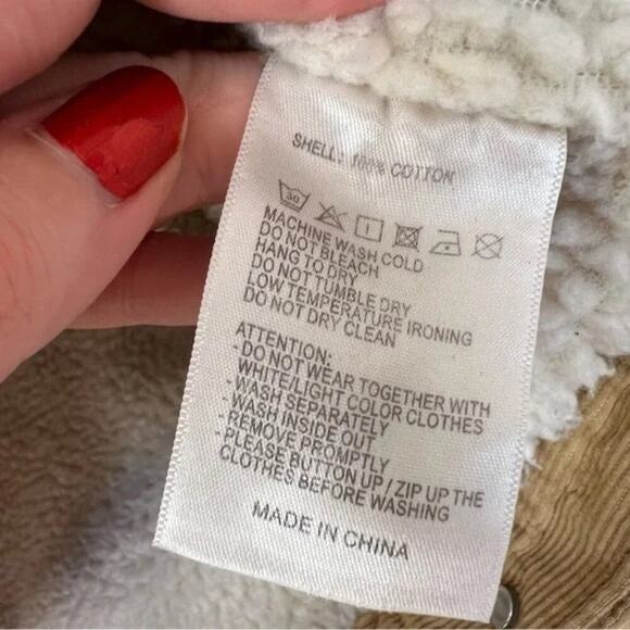 Brandy Melville John Galt Corduroy Sherpa Lined Trucker Jacket - Picture 11 of 11